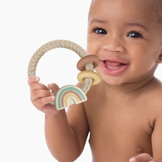 Itzy Ritzy Silicone Teether with Rattle - Neutral Rainbow.