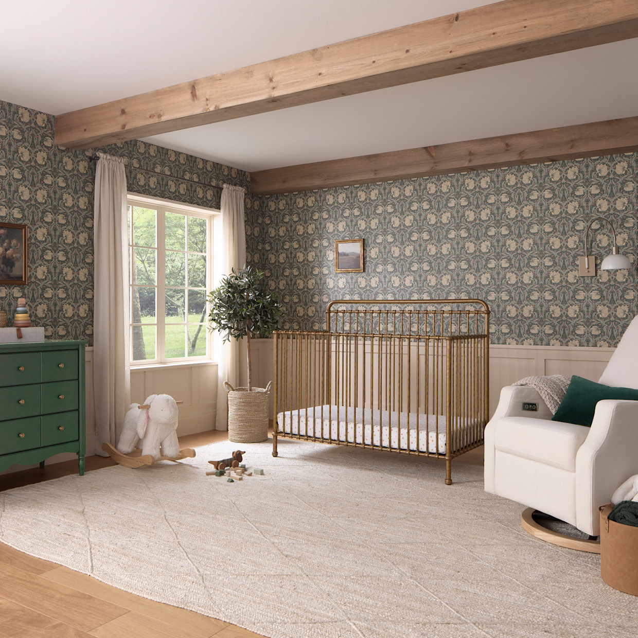 Namesake Winston 4-in-1 Convertible Crib - Vintage Gold.