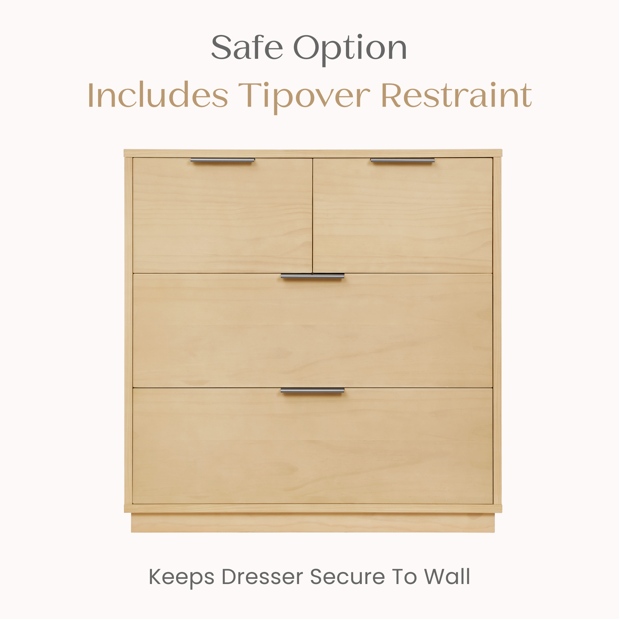 Delta Children Forever 4 Drawer Dresser with Changing Top and Interlocking Drawers - Natural Sandstone.