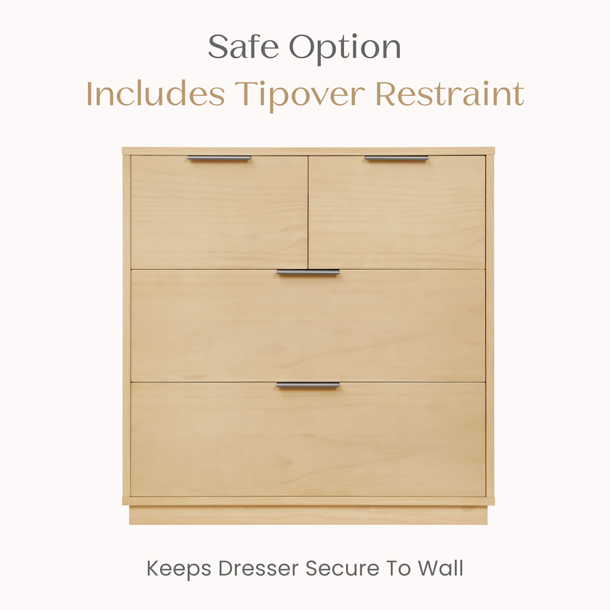 Delta Children Forever 4 Drawer Dresser with Changing Top and Interlocking Drawers - Natural Sandstone.
