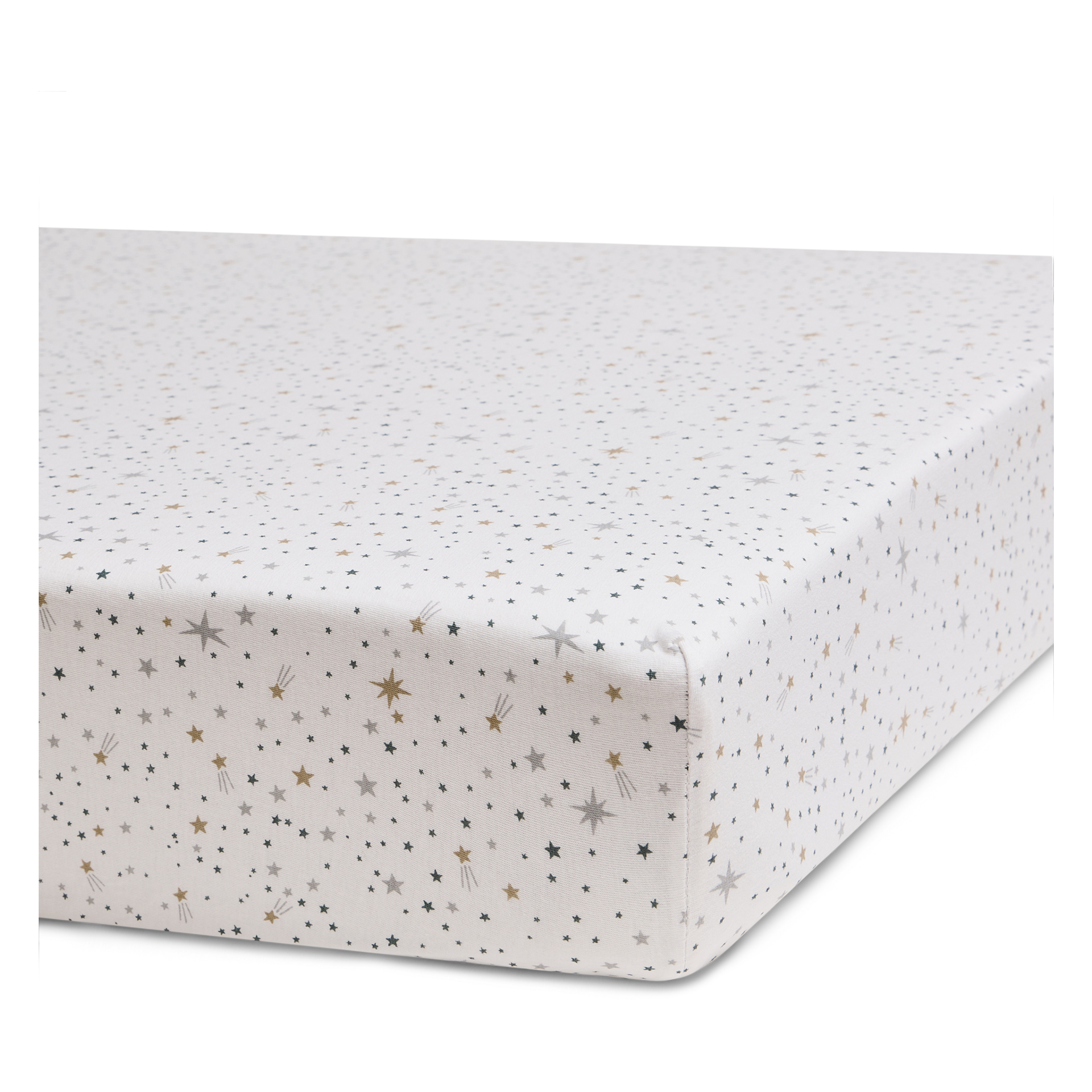 Small Story Organic Cotton Jersey Crib Sheet - Starfall.
