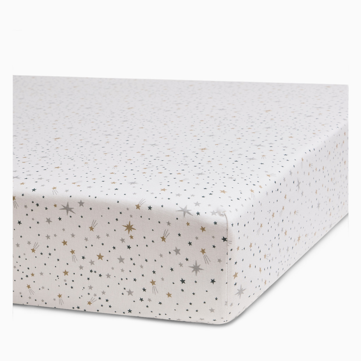 Small Story Organic Cotton Jersey Crib Sheet - Starfall.