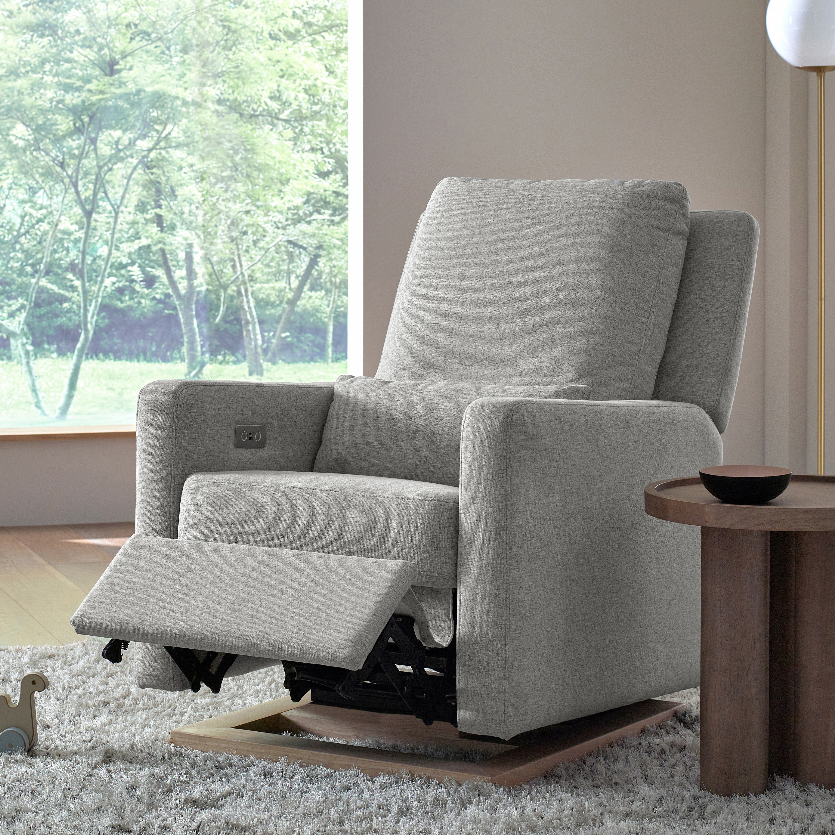 babyletto Sigi Electronic Glider - Performance Grey Eco Weave/Light Base.