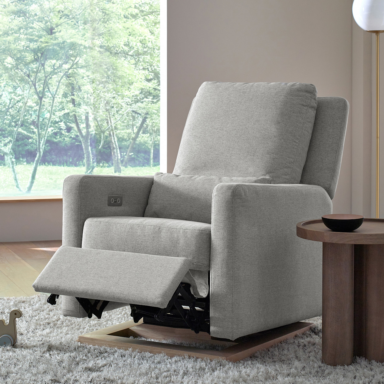 babyletto Sigi Electronic Glider - Performance Grey Eco Weave/Light Base.