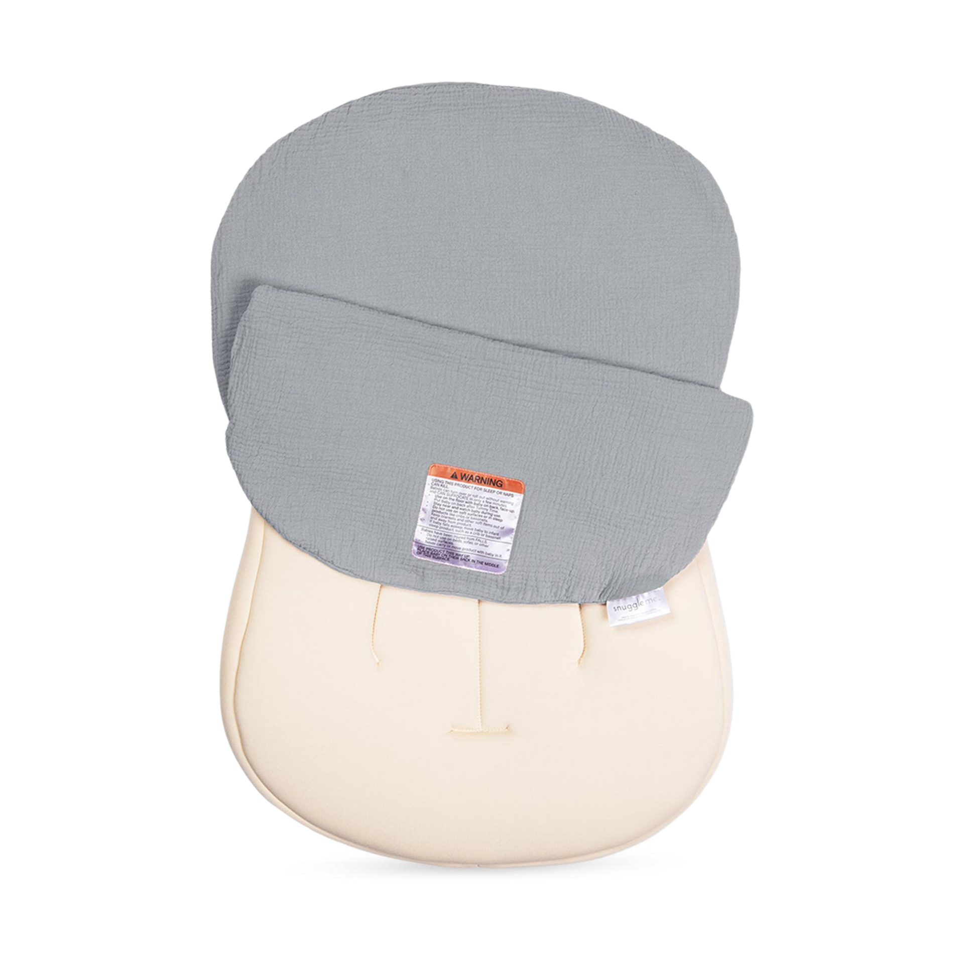 Snuggle Me Organic Infant Lounger Curve Muslin Cover - Stone.