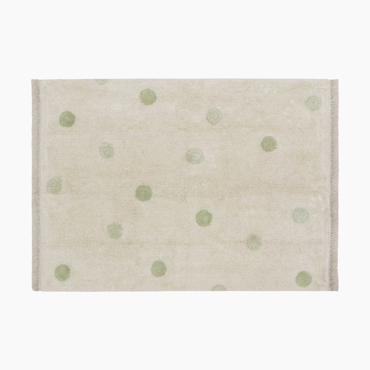 Lorena Canals Hippy Dots Washable Rug - Olive, 4' X 5' 3".