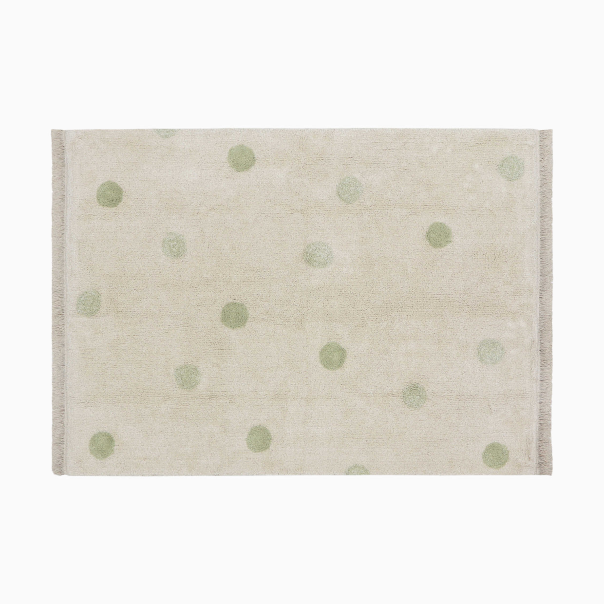 Lorena Canals Hippy Dots Washable Rug - Olive, 4' X 5' 3".