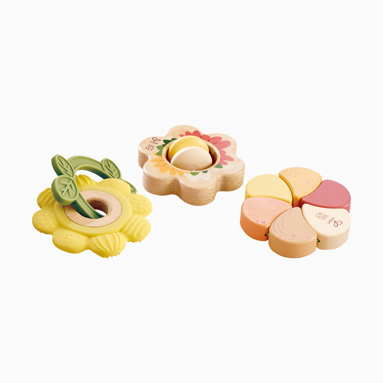 Hape Artful Flowers Rattle Trio.