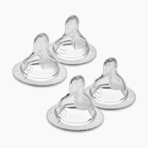 MAM Bottle Nipples Extra Slow Flow Nipple Size 0, for Newborn Babies and Older, SkinSoft Silicone Nipples for Baby Bottles, Fits All MAM Bottles, 4 Count (Pack of 1)