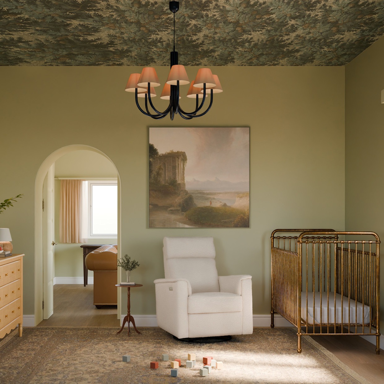 Namesake Willa Plus Power Glider Recliner w/ Power Headrest - Performance Ivory Boucle.