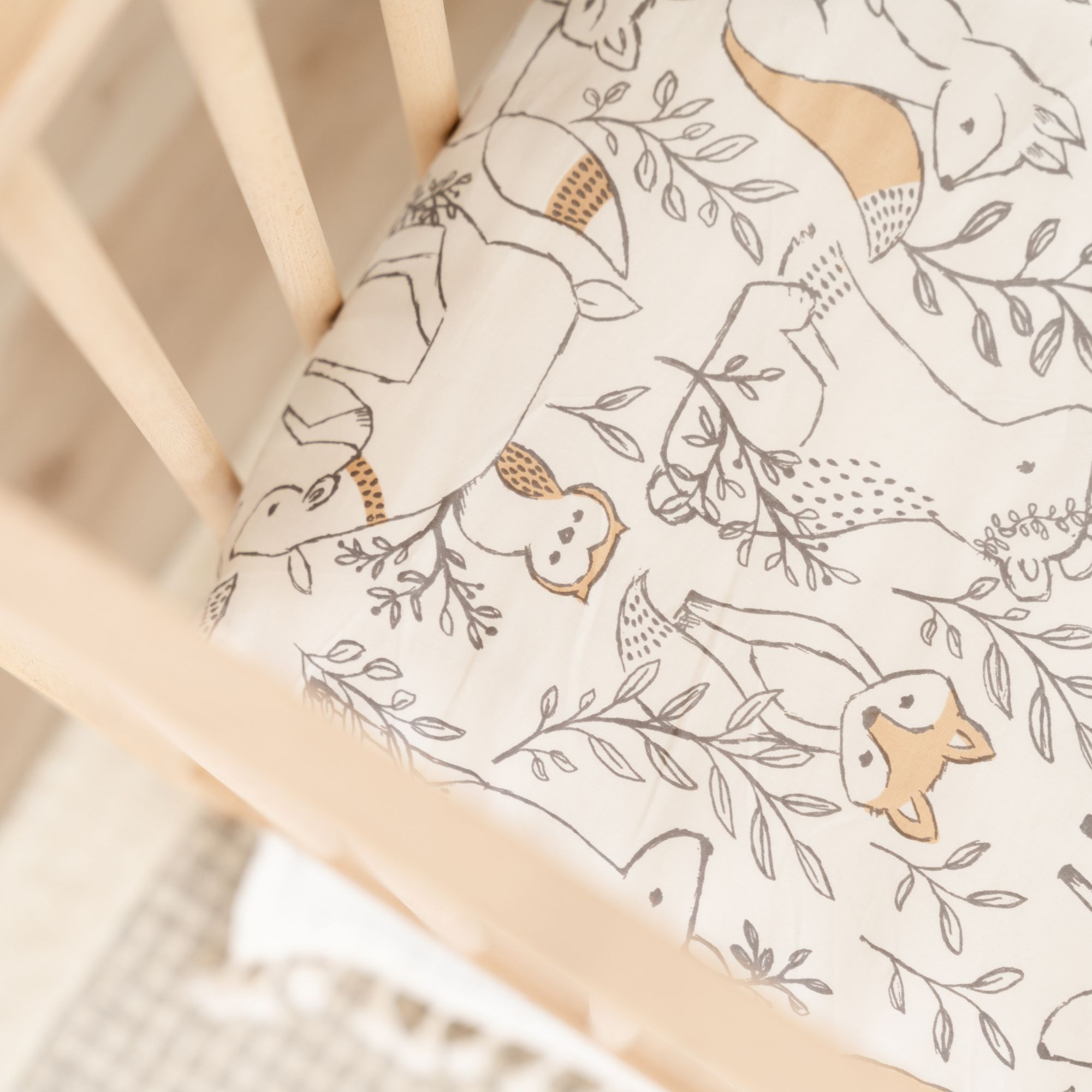 Crane Baby Cotton Sateen Crib Fitted Sheet.