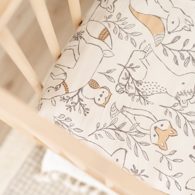 Crane Baby Cotton Sateen Crib Fitted Sheet.