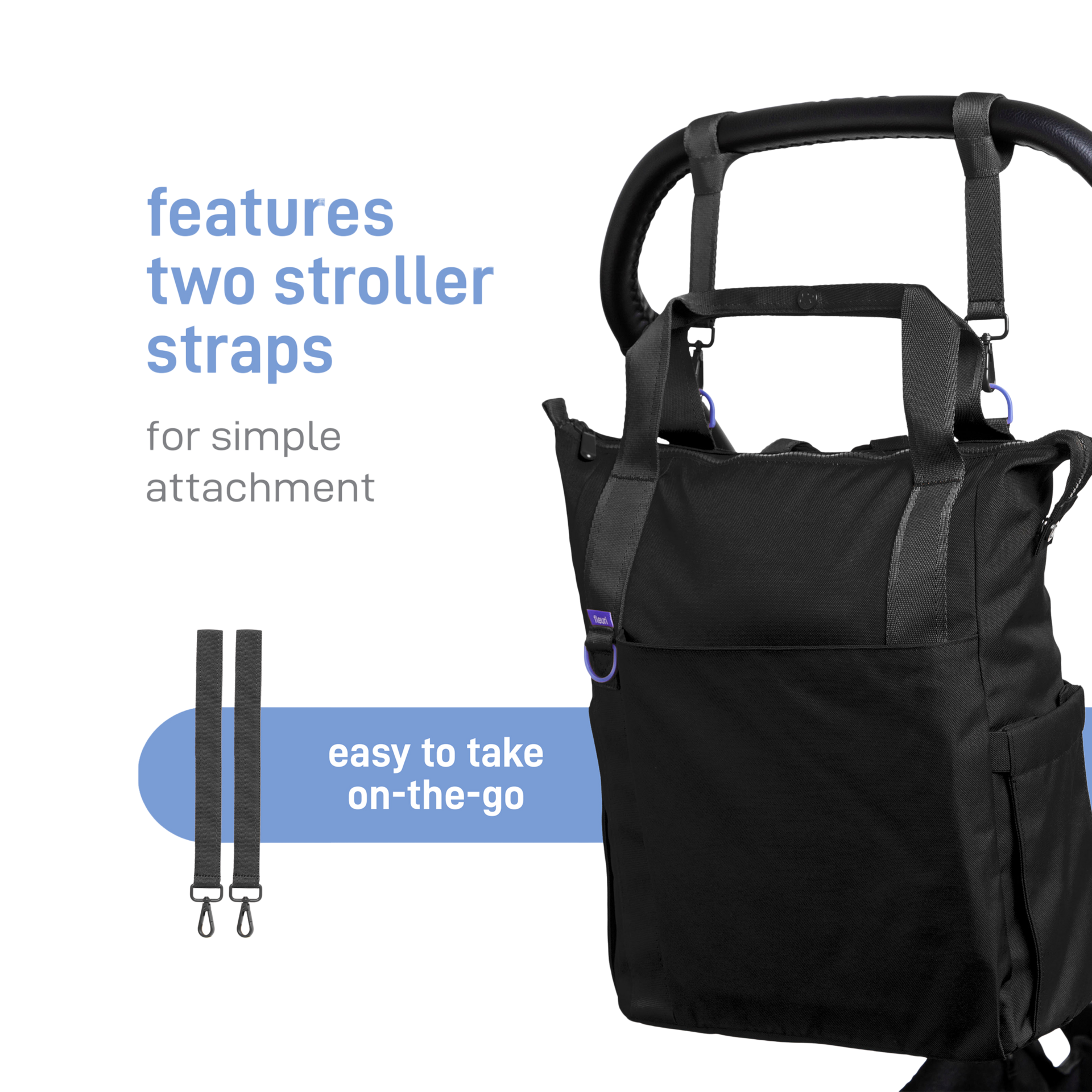 Ubbi Fleuri All-Day Diaper Backpack - Licorice.