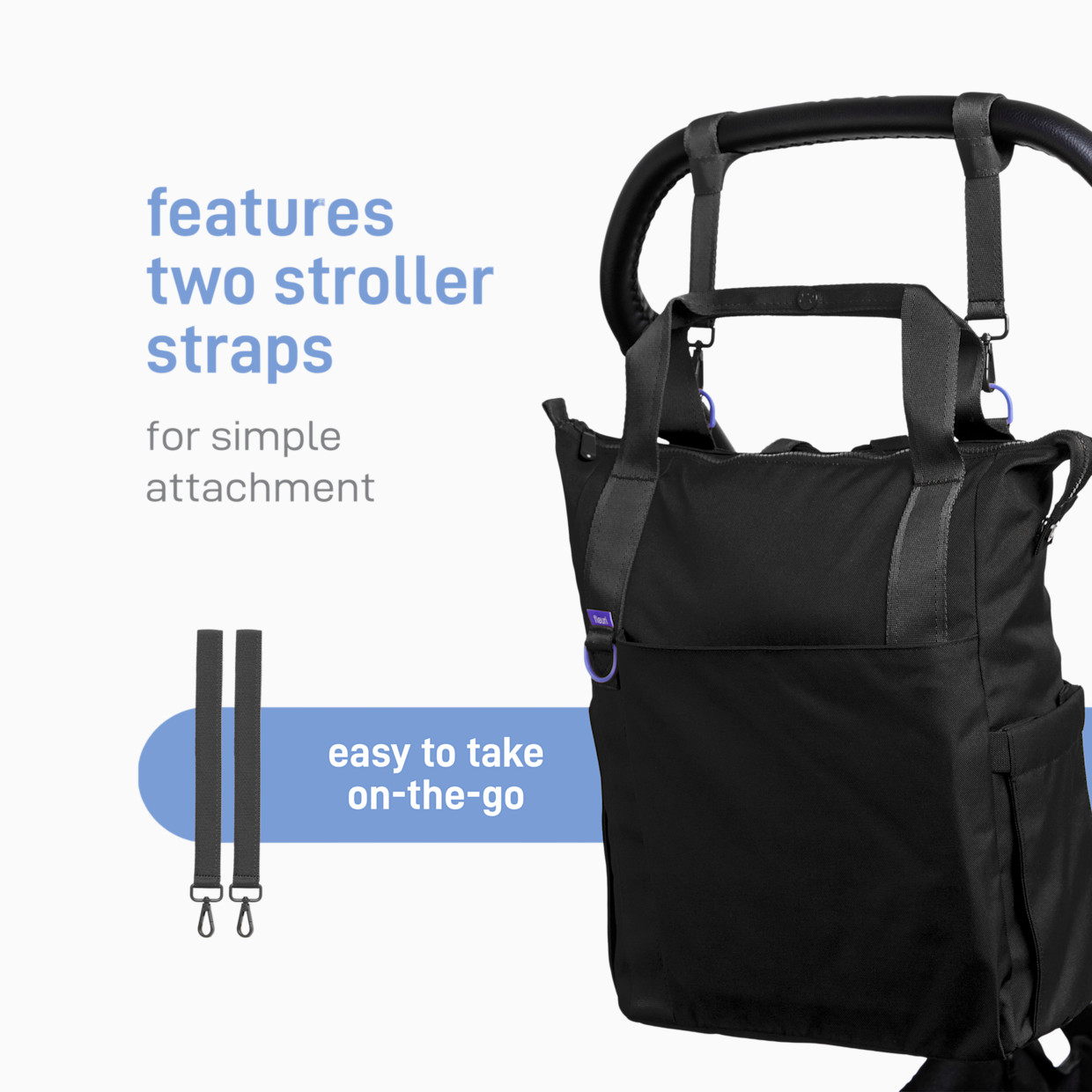 Ubbi Fleuri All-Day Diaper Backpack - Licorice.