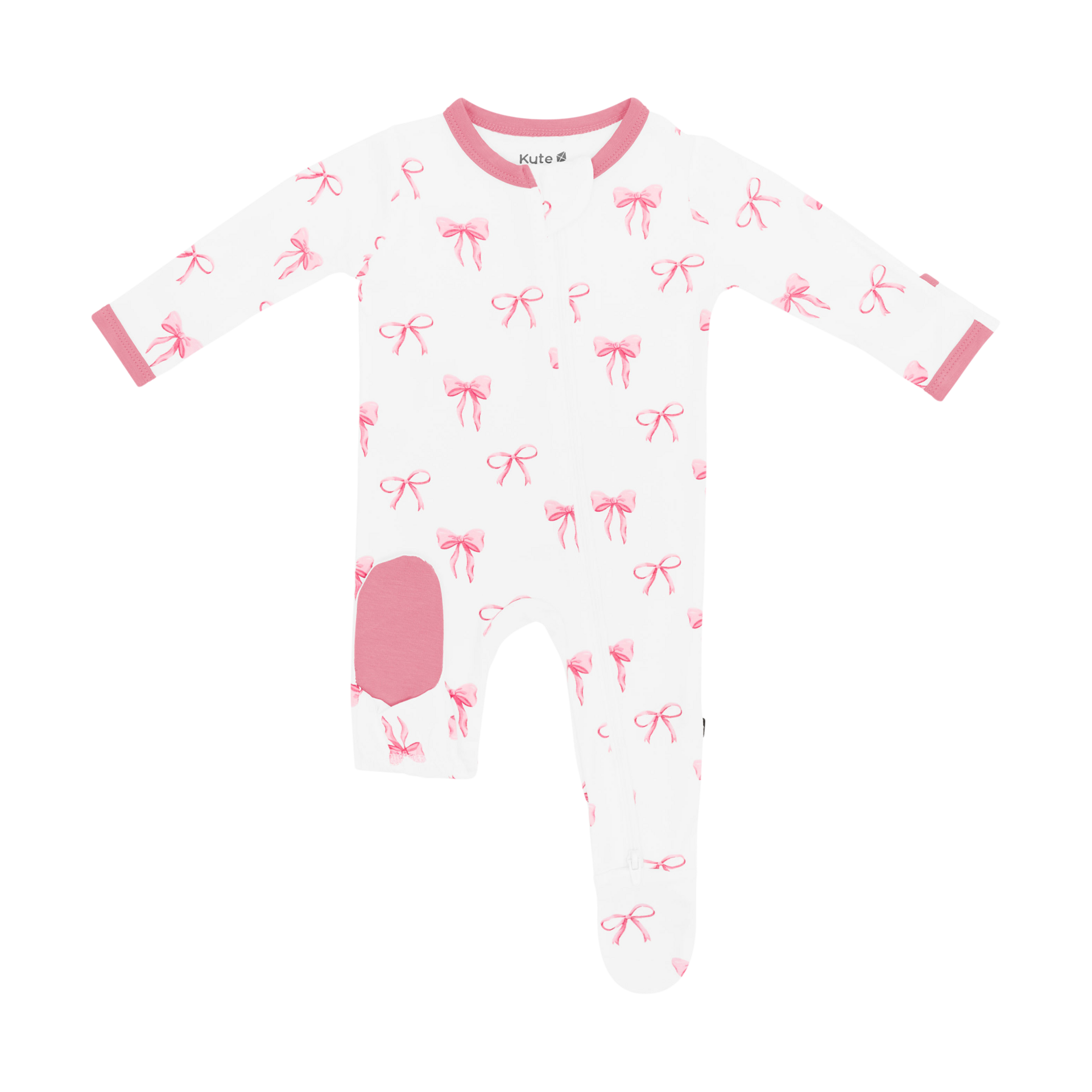 Kyte Baby Printed Zipper Footie - Bow, 3-6 M.