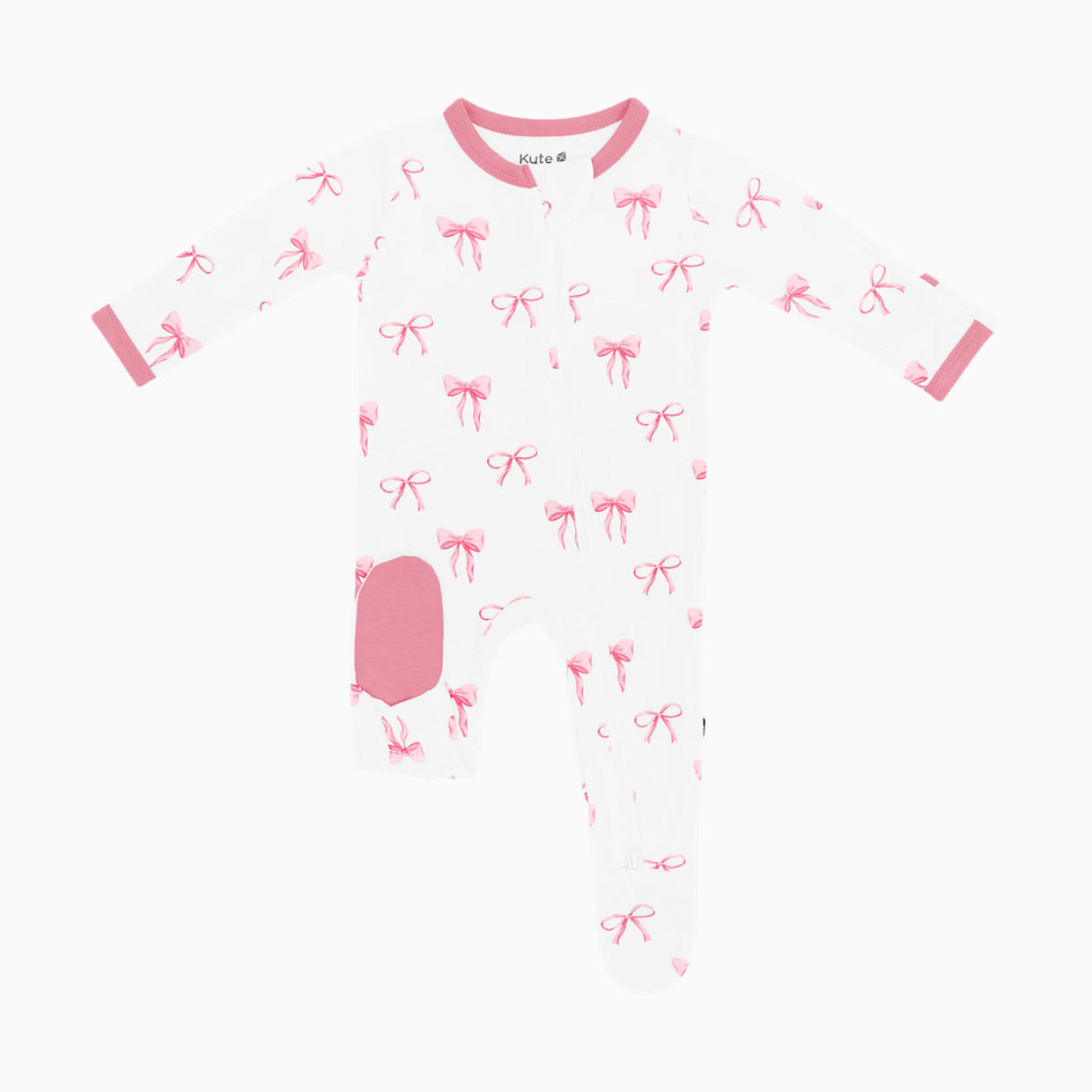 Kyte Baby Printed Zipper Footie - Bow, 3-6 M.