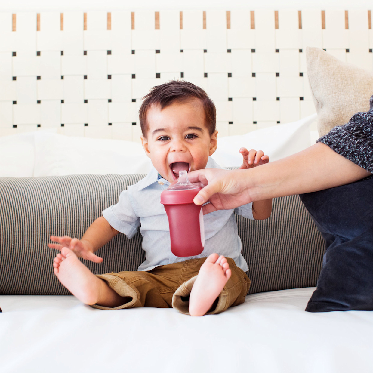 Boon NURSH Silicone Pouch Bottles - Pink, 8 Oz.