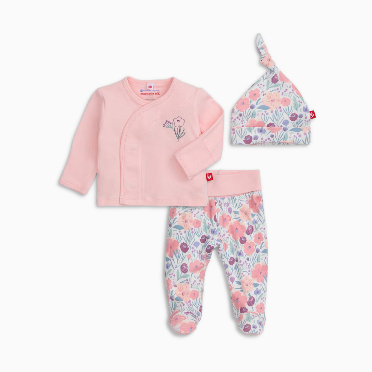 Magnetic Me Organic Cotton Magnetic Wrap 3-Piece Set - Whistledon, Newborn.