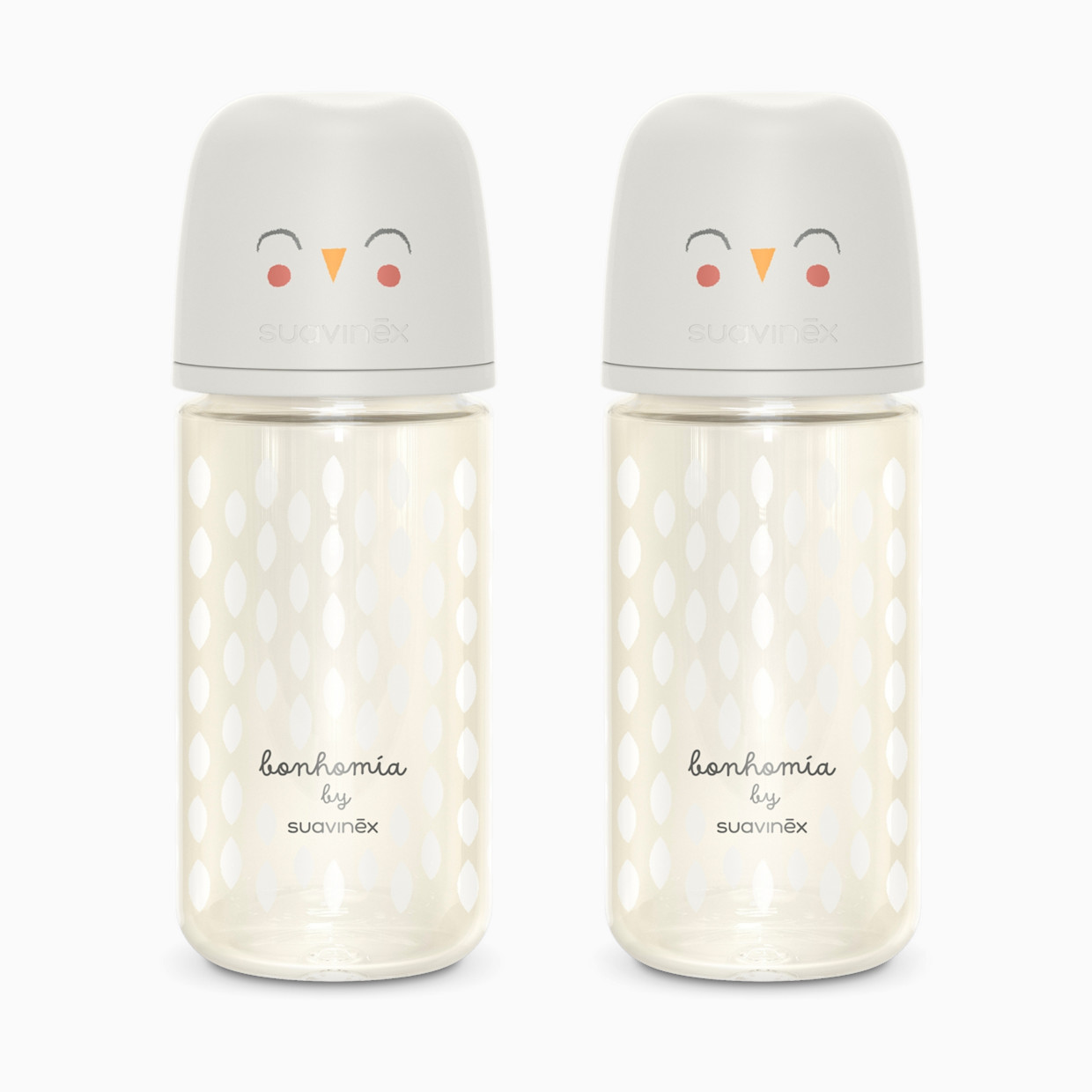 Suavinex Bonhomia Anti-Colic Glass Baby Bottle 2 Pack - Beige, 8 Oz.