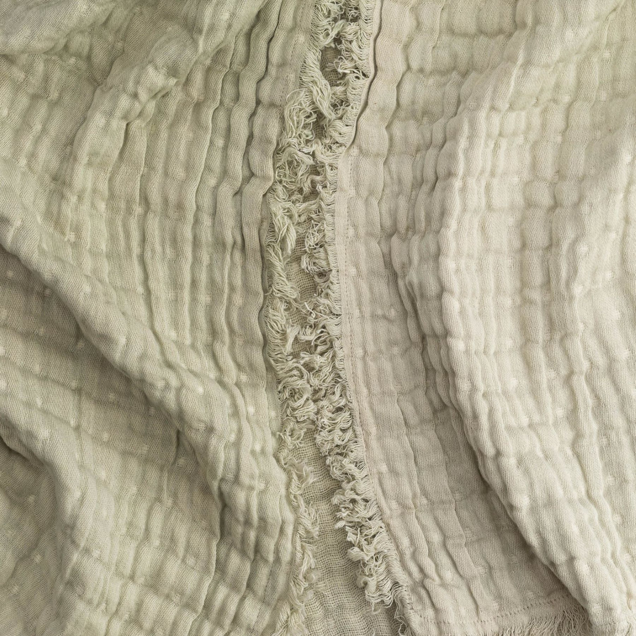 Crane Baby Multi-Layer Muslin Baby Blanket - Sage Green.