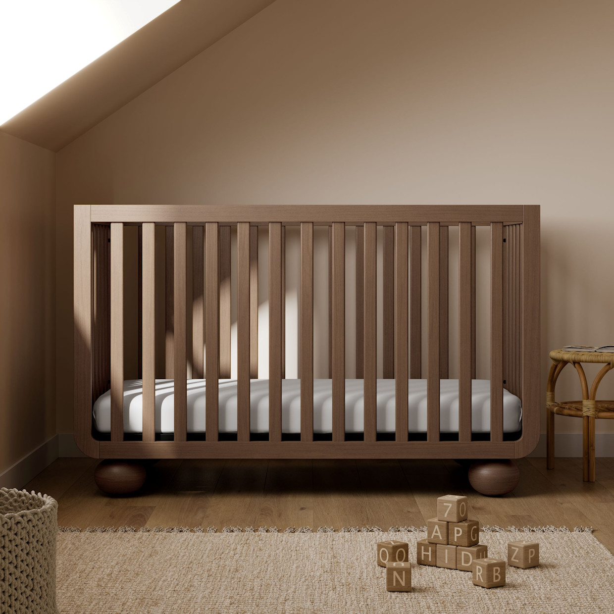 Storkcraft Amalfi Deluxe 5-in-1 Convertible Crib - Hazelnut.