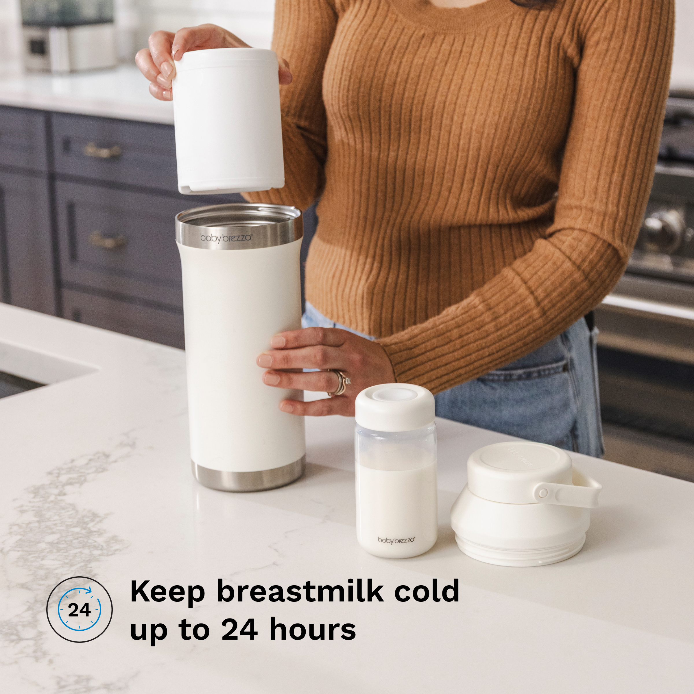 Baby Brezza 24-Hour Breastmilk Portable Cooler - Taupe, 20 Oz.
