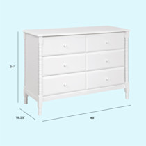 Jenny Lind Spindle 6-Drawer Dresser - White Jenny Lind Spindle 6-Drawer Dresser - White