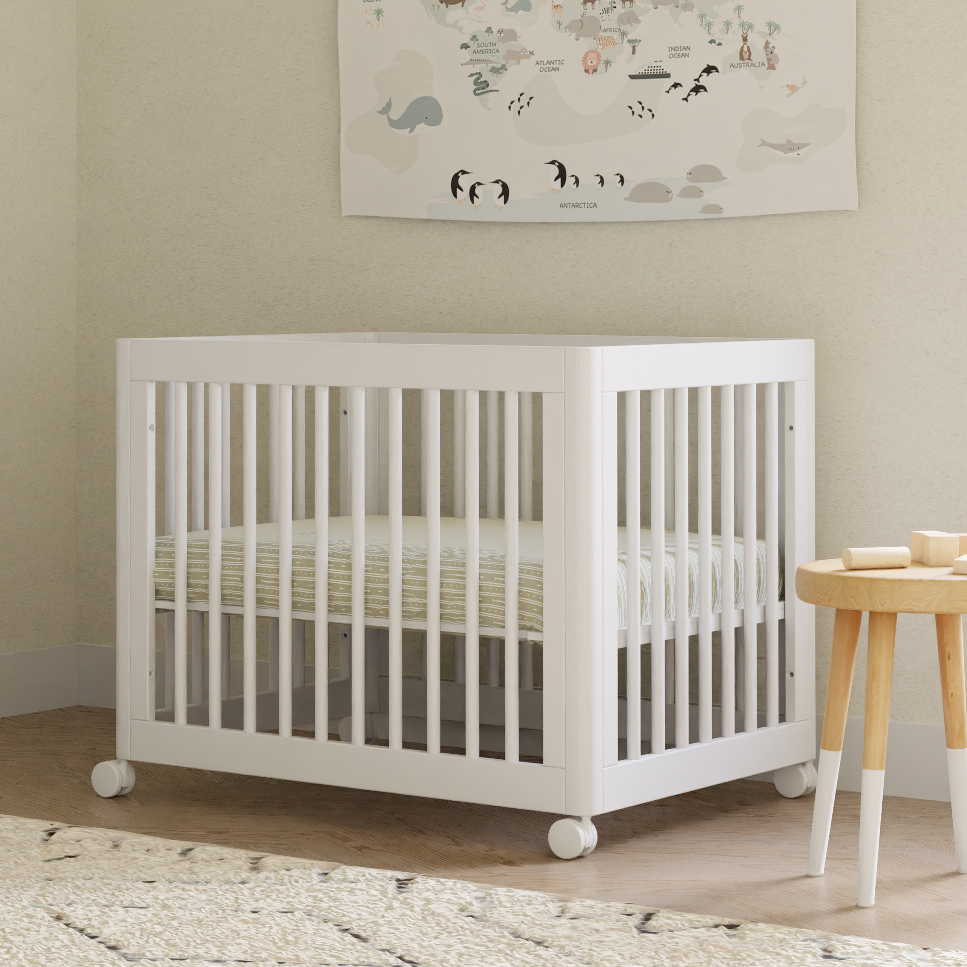 babyletto Yuzu 8-in-1 Convertible Crib with All-Stages Conversion Kits - White.