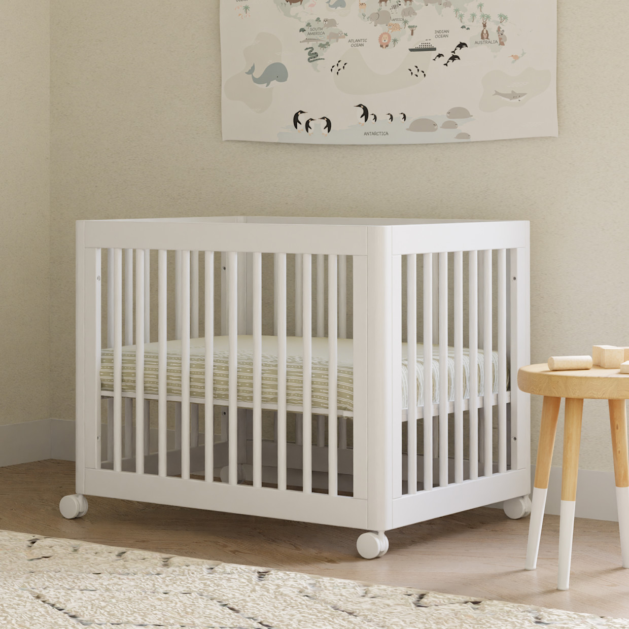 babyletto Yuzu 8-in-1 Convertible Crib with All-Stages Conversion Kits - White.