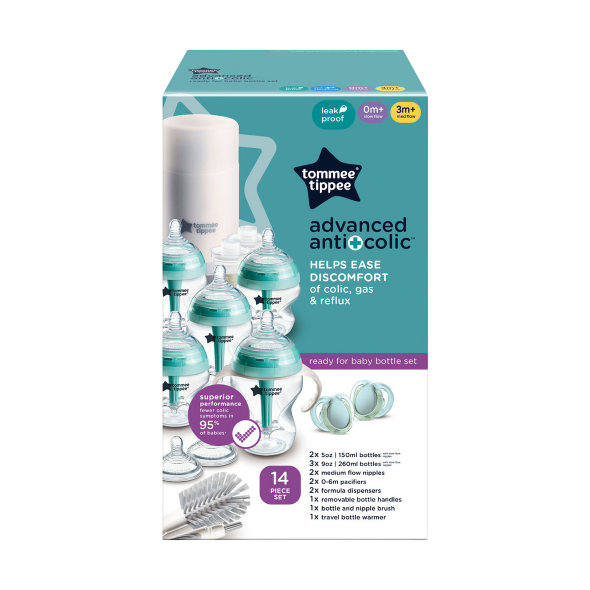 Tommee Tippee Advanced Anti-Colic Ready for Baby Bottle Set.