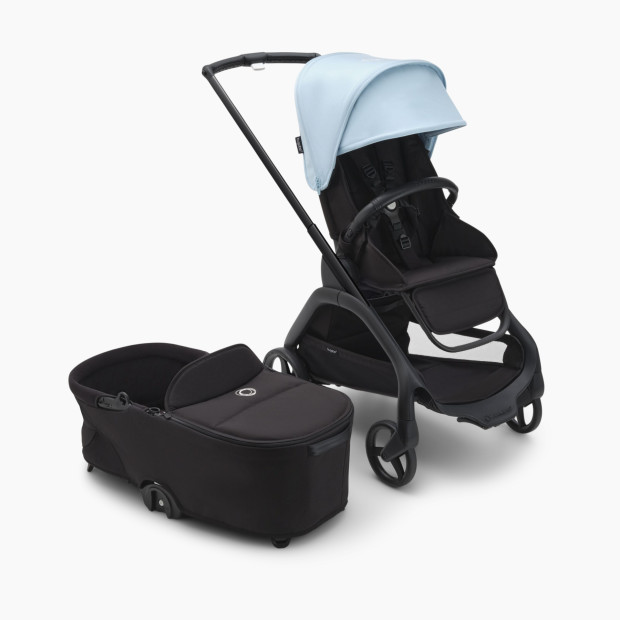 Bugaboo Dragonfly Seat and Bassinet Complete - Graphite/Midnight Black-Skyline Blue.