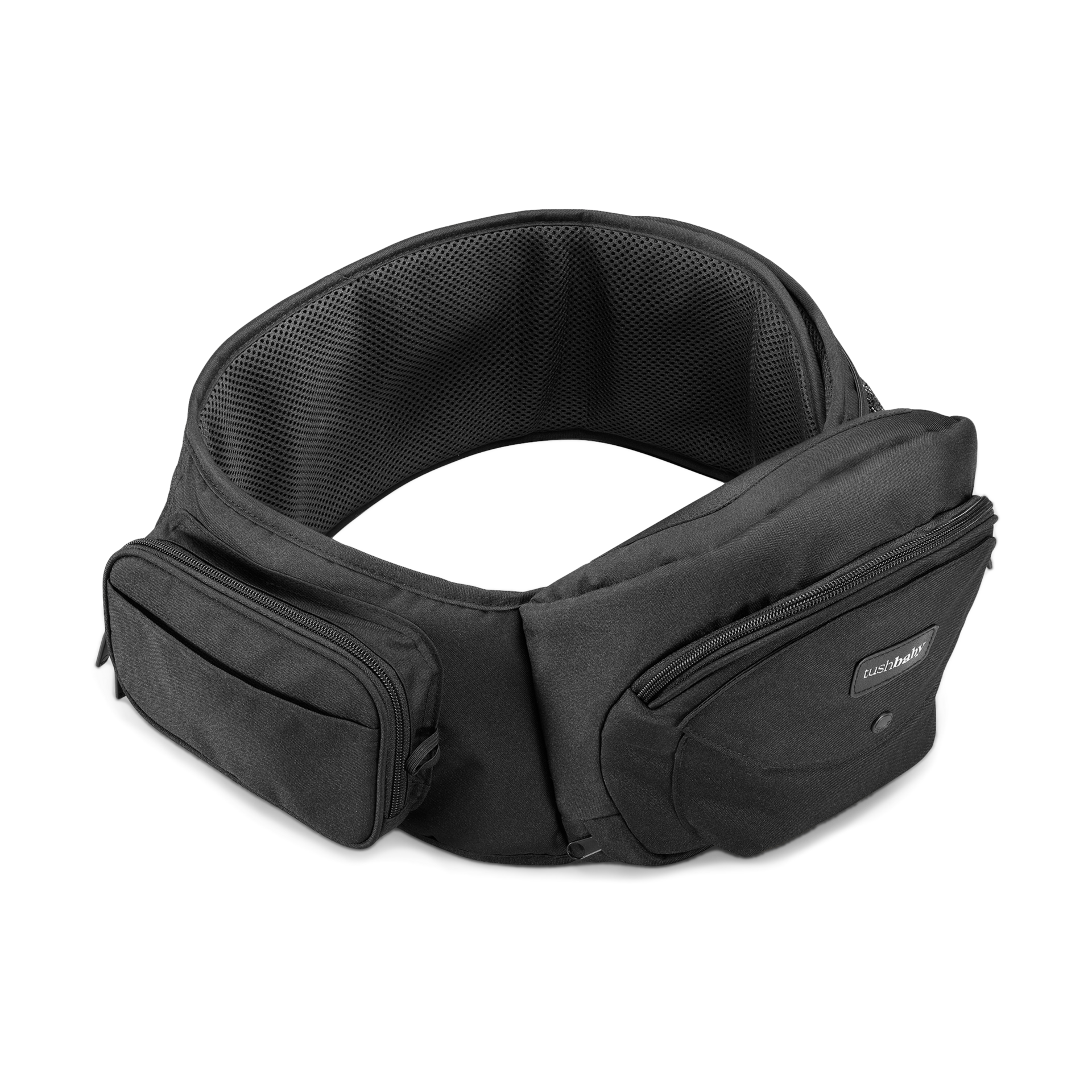 Tushbaby Hip Seat and Snug Carrier 2-in-1 Bundle - Black/Black, Cream Snug Carrier.