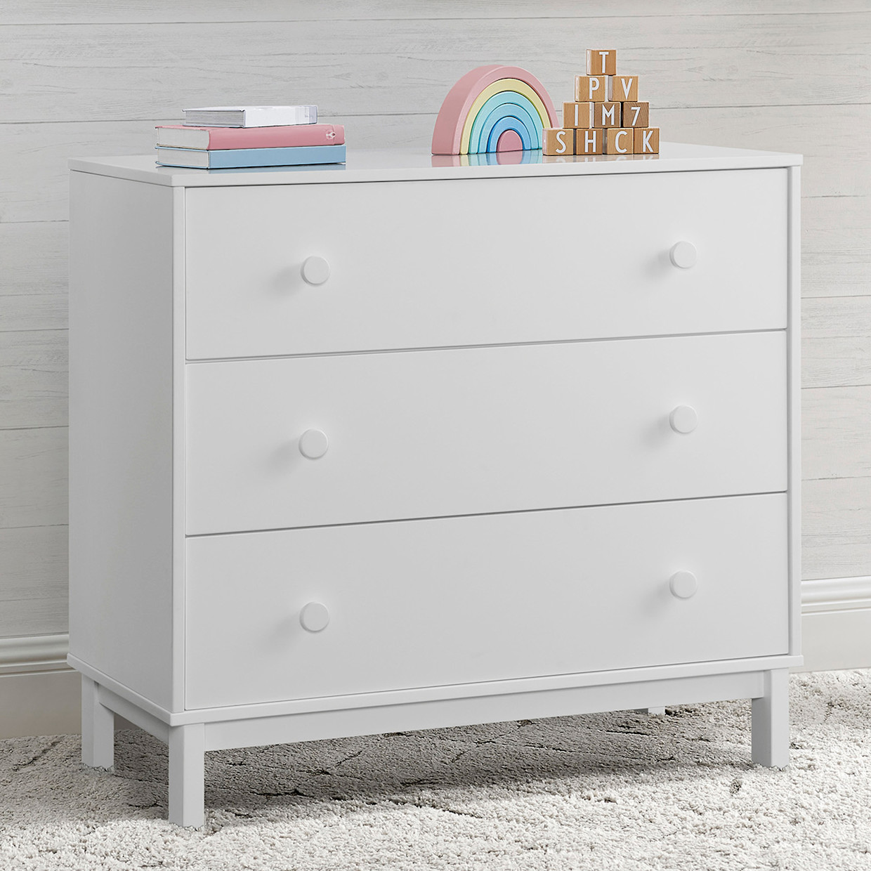 Delta Children babyGap Legacy 3 Drawer Dresser with Interlocking Drawers - Bianca White.