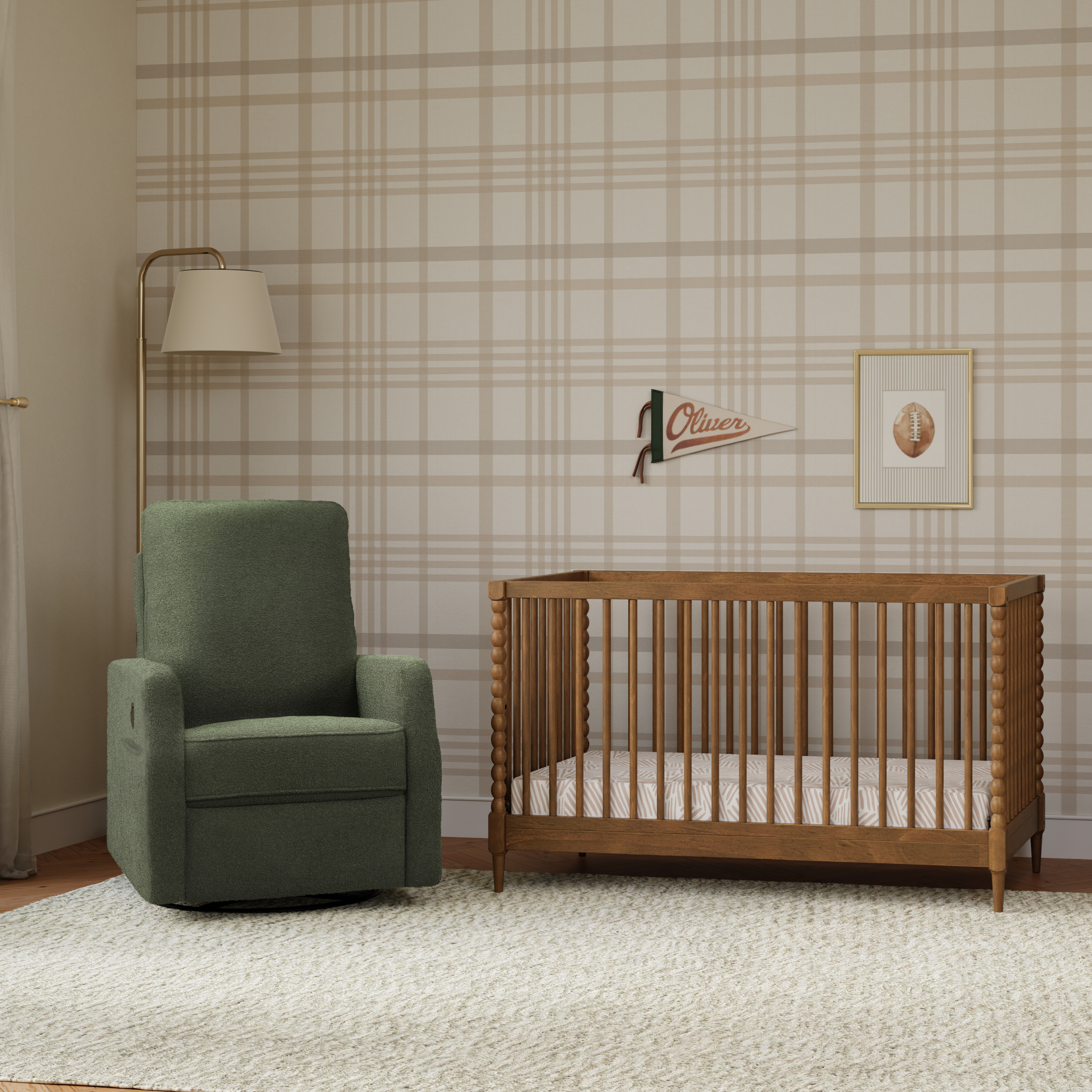 daVinci Lainey Bobbins 3-in-1 Convertible Crib - Walnut.