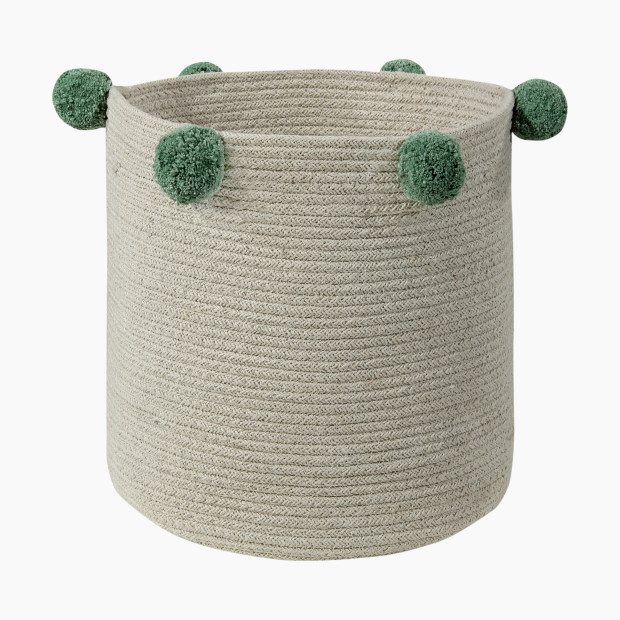 Lorena Canals Cotton Bubbly Basket - Natural/Green.
