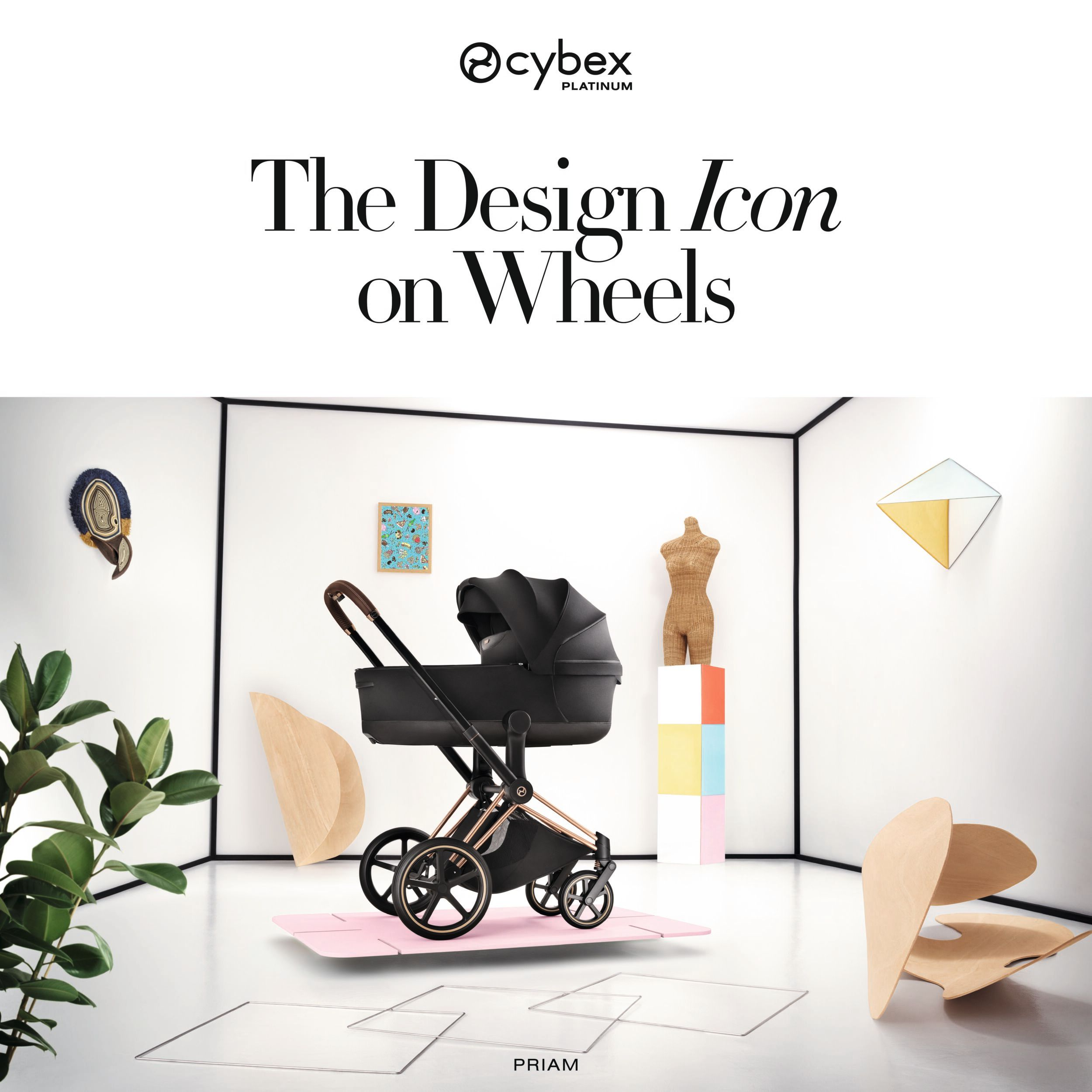 Cybex PRIAM Stroller + CLOUD T Infant Car Seat Travel System - Cozy Beige.
