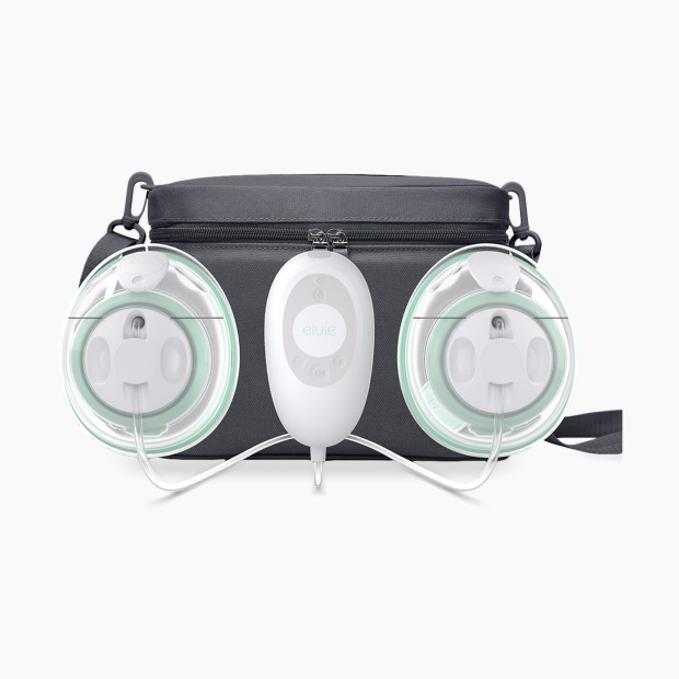 Elvie Stride Plus - Hands Free Double Electric Breast Pump and Tote - White.