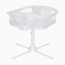 HALO BassiNest Twin Sleeper, Bedside Double Bassinet, Adjustable, Soothing Center with, Vibration, Soothing Sounds and Lullabies – Premiere Series, Sand Circle