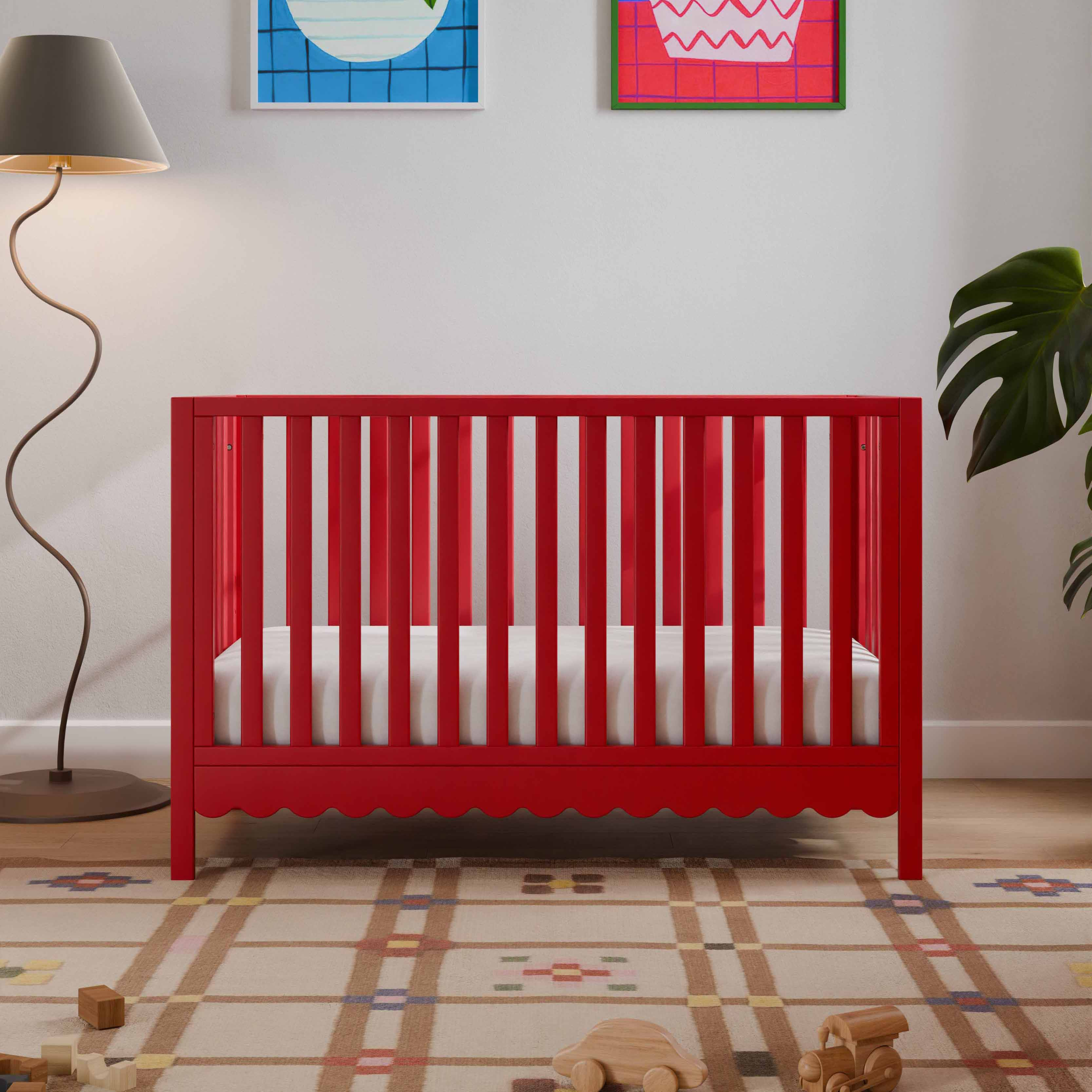 daVinci Sammy Scallop 4-in-1  Convertible Crib - Strawberry Red.