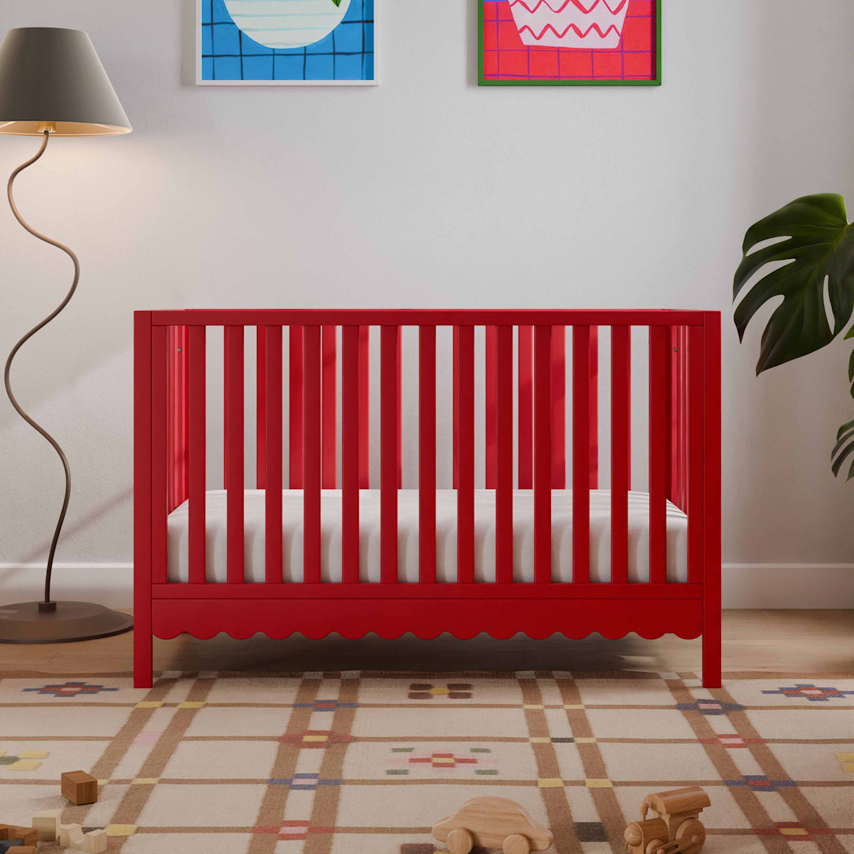 daVinci Sammy Scallop 4-in-1 Convertible Crib - Strawberry Red.