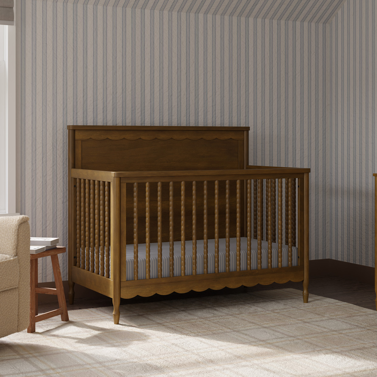 Namesake Ambrosia 4-in-1 Convertible Crib - Natural Walnut.