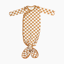 Copper Pearl Baby Gown - Knotted Newborn Sleepers for Baby Boy and Girl, Soft Stretchy Long Sleeve Infant Gowns with Bottom Tie and Hand Mittens, Perfect Hospital Coming Home Outfit (Rad)