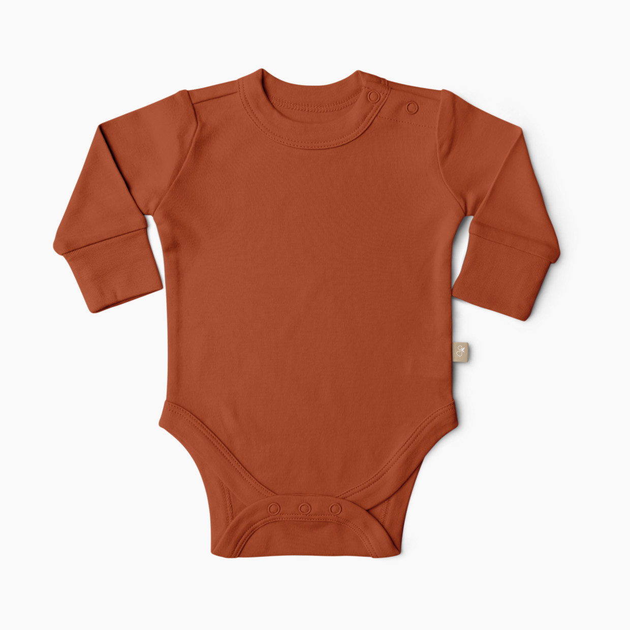 Goumi Kids x Babylist Long Sleeve Bodysuit - Clay, 0-3 M.