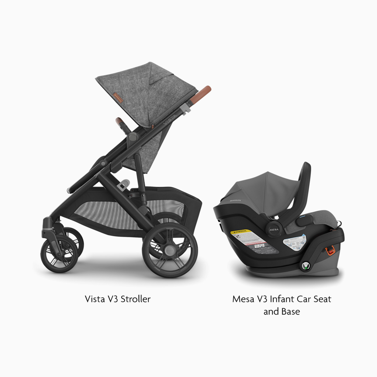 UPPAbaby Vista V3 Stroller & Mesa V3 Infant Car Seat Travel System - Greyson.