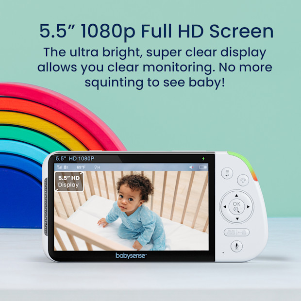 Babysense MaxView 1080p Full HD Split-Screen Baby Monitor.