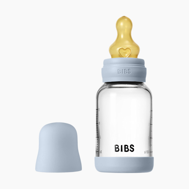 BIBS Baby Glass Bottle with Natural Rubber Nipple.