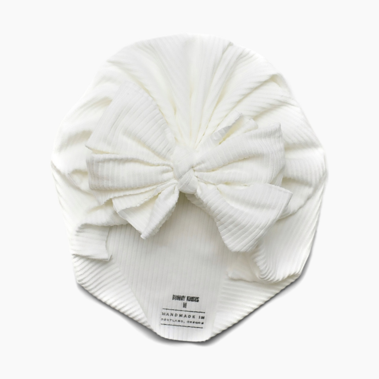 Bunny Knots Headwrap - Ivory, Newborn.