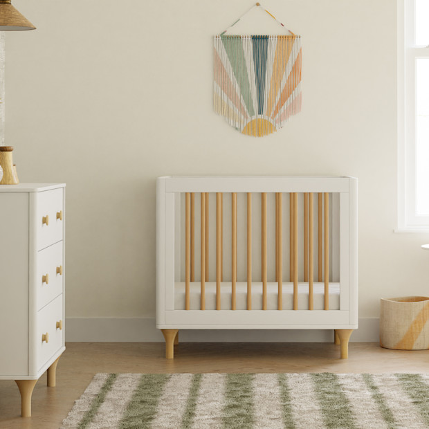 babyletto Lolly 4-in-1 Convertible Mini Crib and Twin Bed with Toddler Bed Conversion Kit.