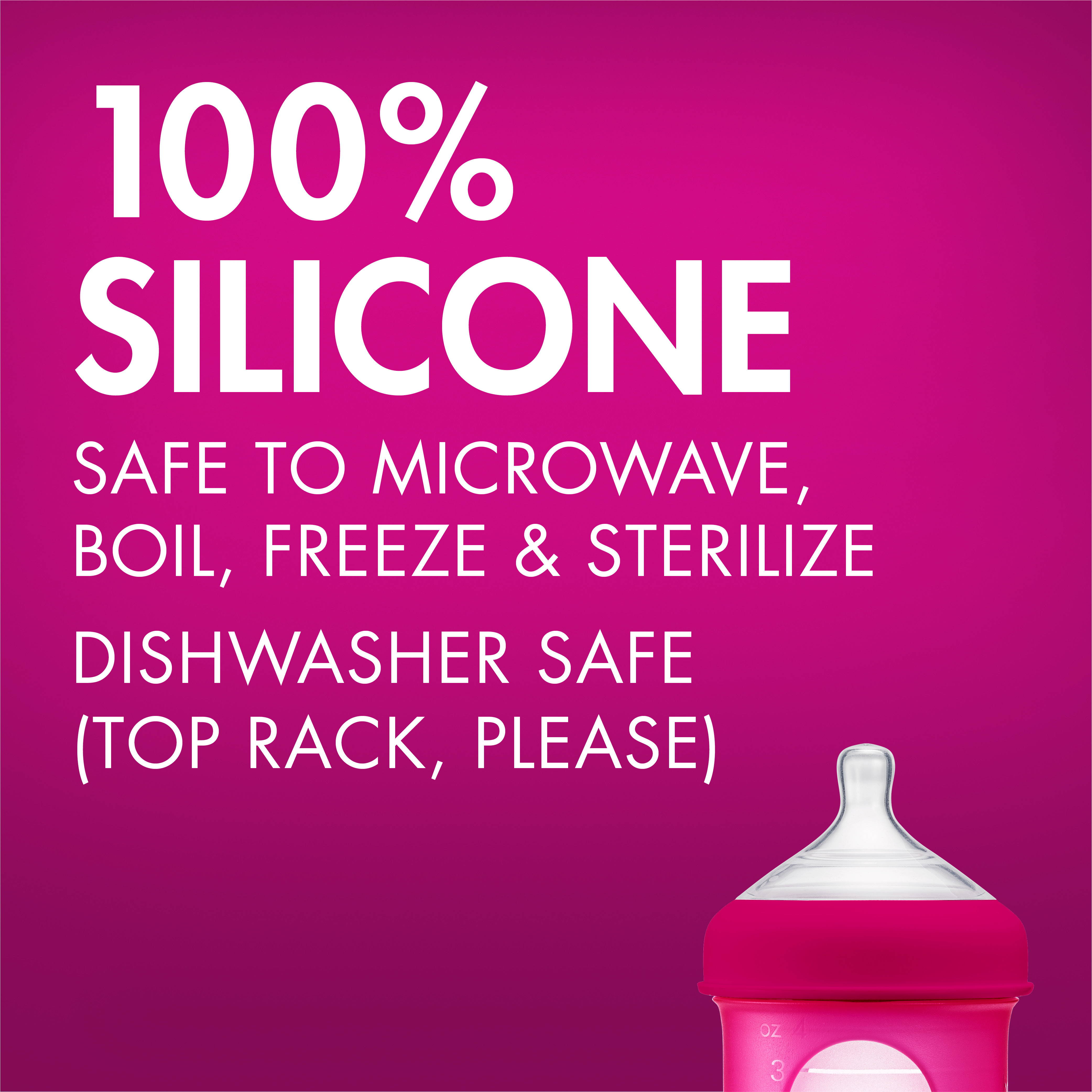 Boon NURSH Silicone Pouch Bottles - Pink, 4 Oz.