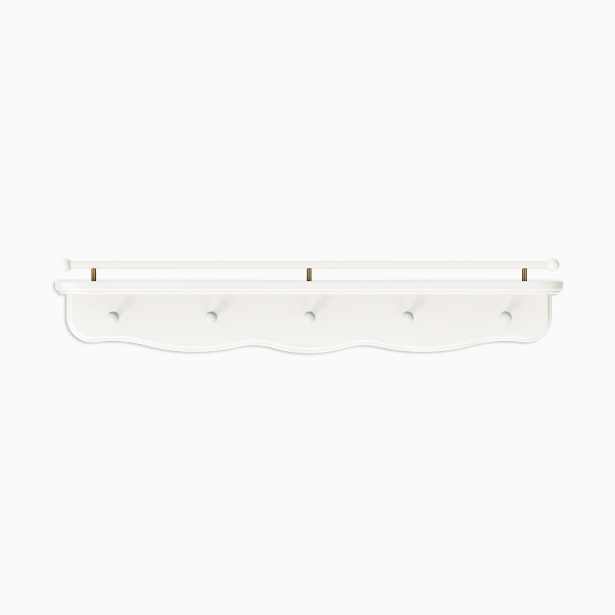 Namesake Liberty 31" Wall Shelf with Hooks - Warm White, Contemporary.